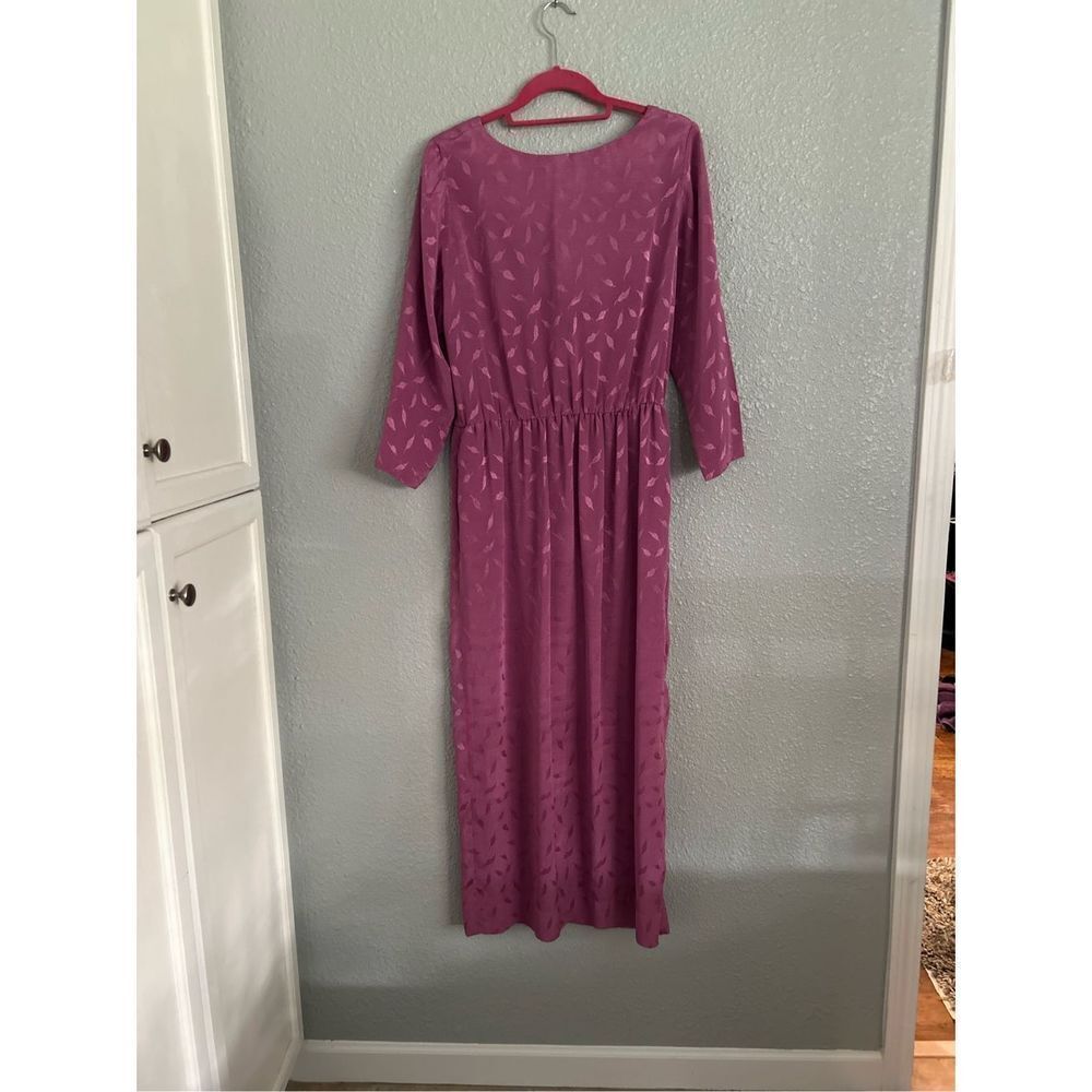 Vintage 80’s Lavender Floor length sexy scoop drop back , side pockets Side slit